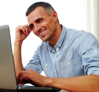 Bail Bond Agent Taking Online Continuing Education Class.